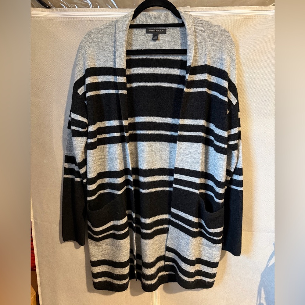 Banana Republic striped open front cardigan